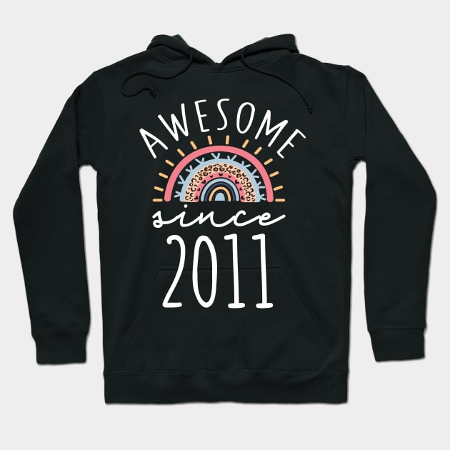 Awesome since 2011 11th birthday Born in 2011 Birthday Gift Hoodie by BadDesignCo